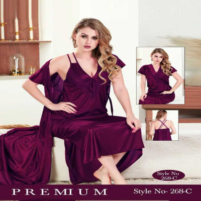 2 Part Premium Quality Nighty (Maroon)