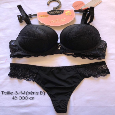 Solid Push up Bra and Lingerie Set