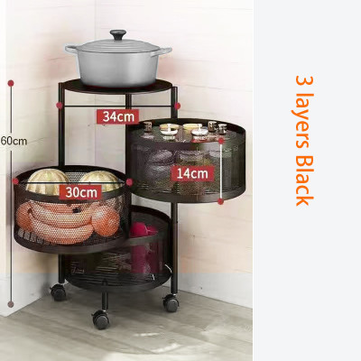 3 Layer Round Shape Kitchen Rack